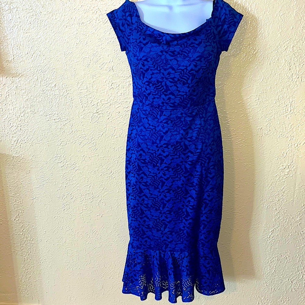 Royal blue guess lace dress